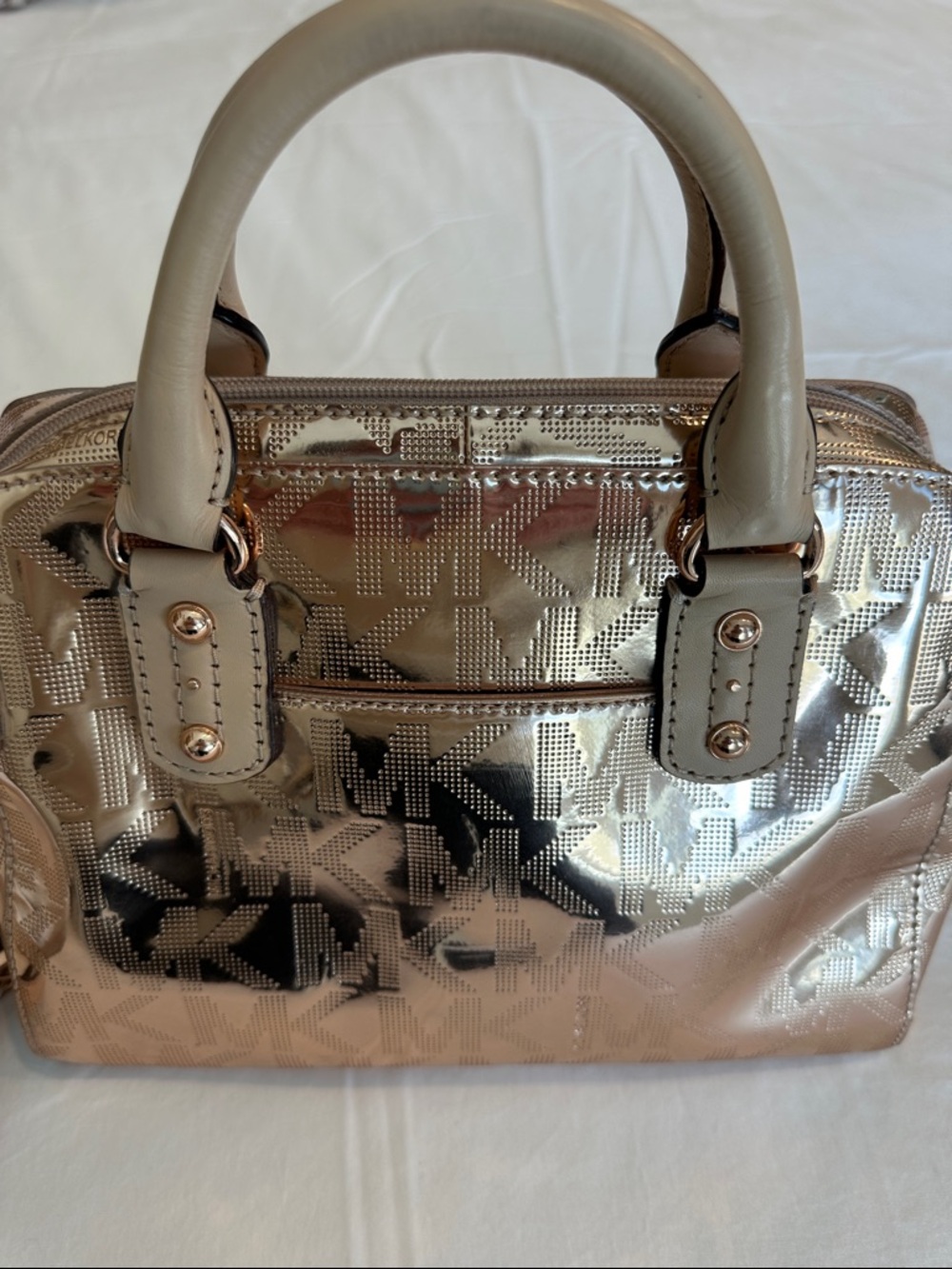 Michael Kors  Metallic Satchel Handbag - Rose Gold - Picture 3 of 6